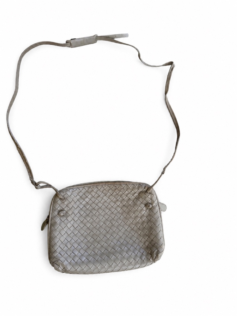 BOTTEGA VENETA Nodini in grey leather crossbody bag